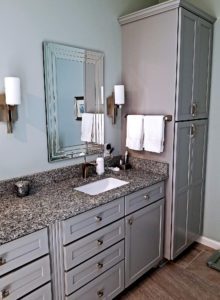 master bathroom vanity and cabinets