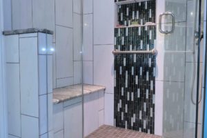 Large Walk-in shower with bench seating