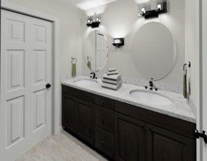 Hall Bath 3D Rendering - Vanity