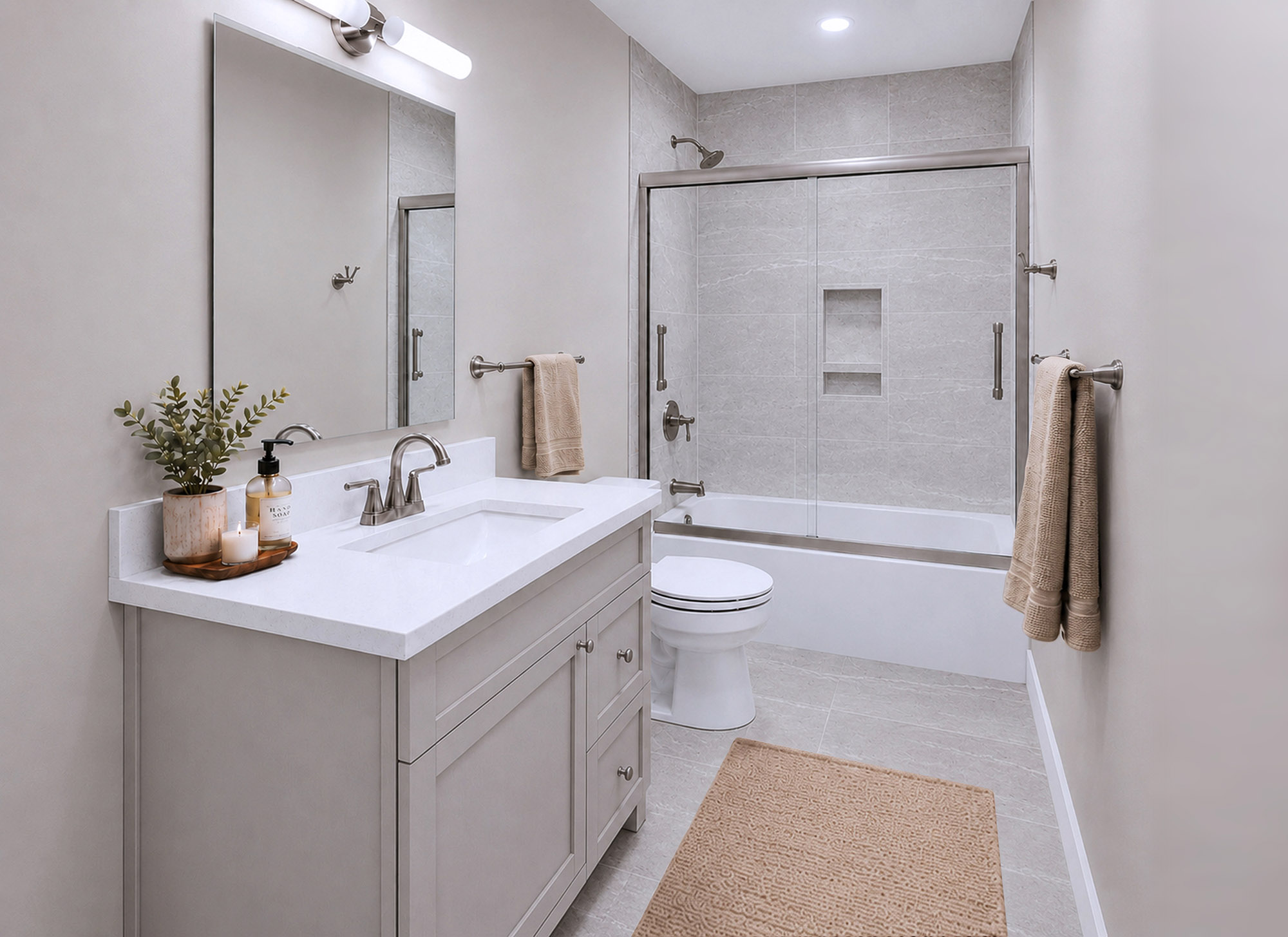 Harris Signature Bath, Level 2 in Modern with Brushed Nickel Fixtures