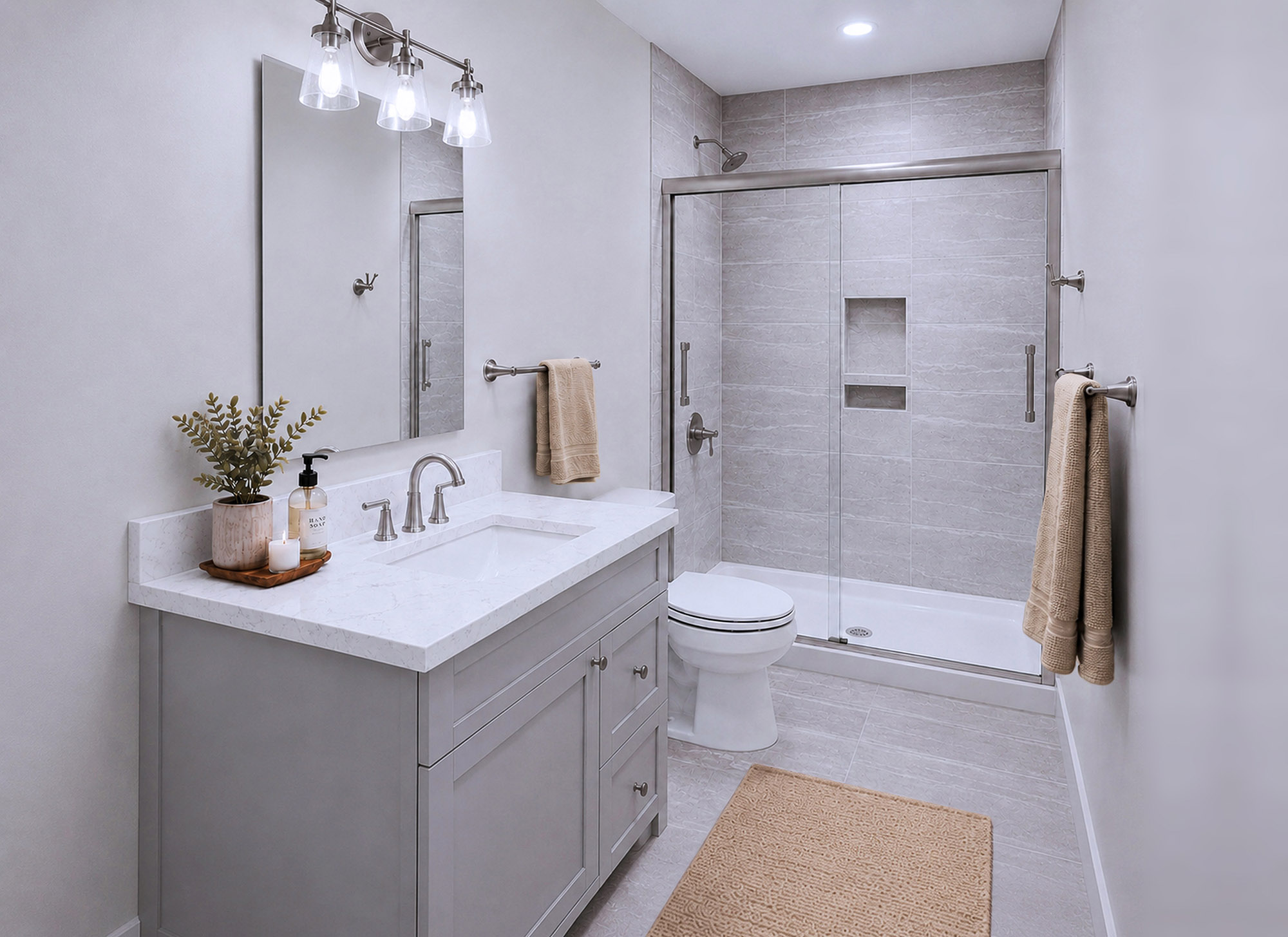 Harris Signature Bath, Level 3 in Modern with Brushed Nickel Fixtures