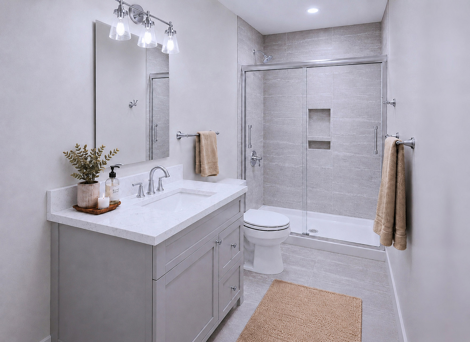 Harris Signature Bath, Level 3 in Modern with Chrome Fixtures